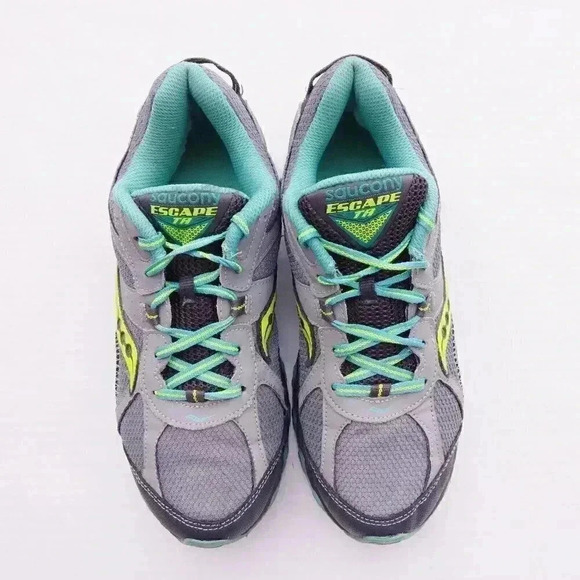 SAUCONY ESCAPE TR  Run Trail Running Hiking Shoes Gray Teal Womens Sz 9.5 - Picture 2 of 8